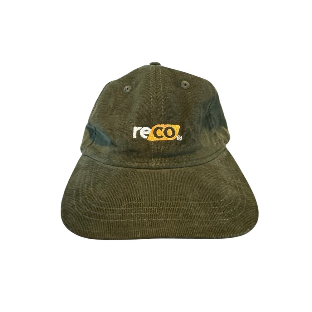 Reco Green Corduroy Dad Hat Adjustable Port Authority Cap 100% Cotton